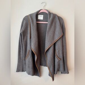 Abercrombie & Fitch Gray Cardigan with Brown Accents